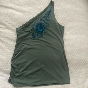 One should tank top with peacock feather.  Made in Nepal